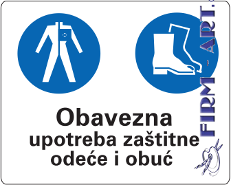 Zbirne table za gradilišta - Obavezna upotreba zaštitne odeće i obuće (Sito štampa firm-art.com) 